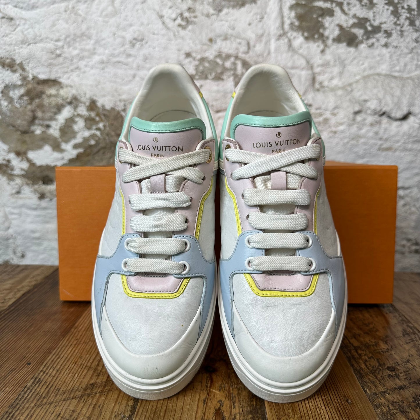 Louis Vuitton Time Out White Pastel Sneaker Sz 6 (38)