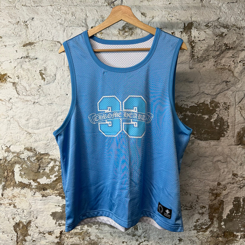 Chrome Hearts Blue Reversible Mesh Basketball Jersey Sz S