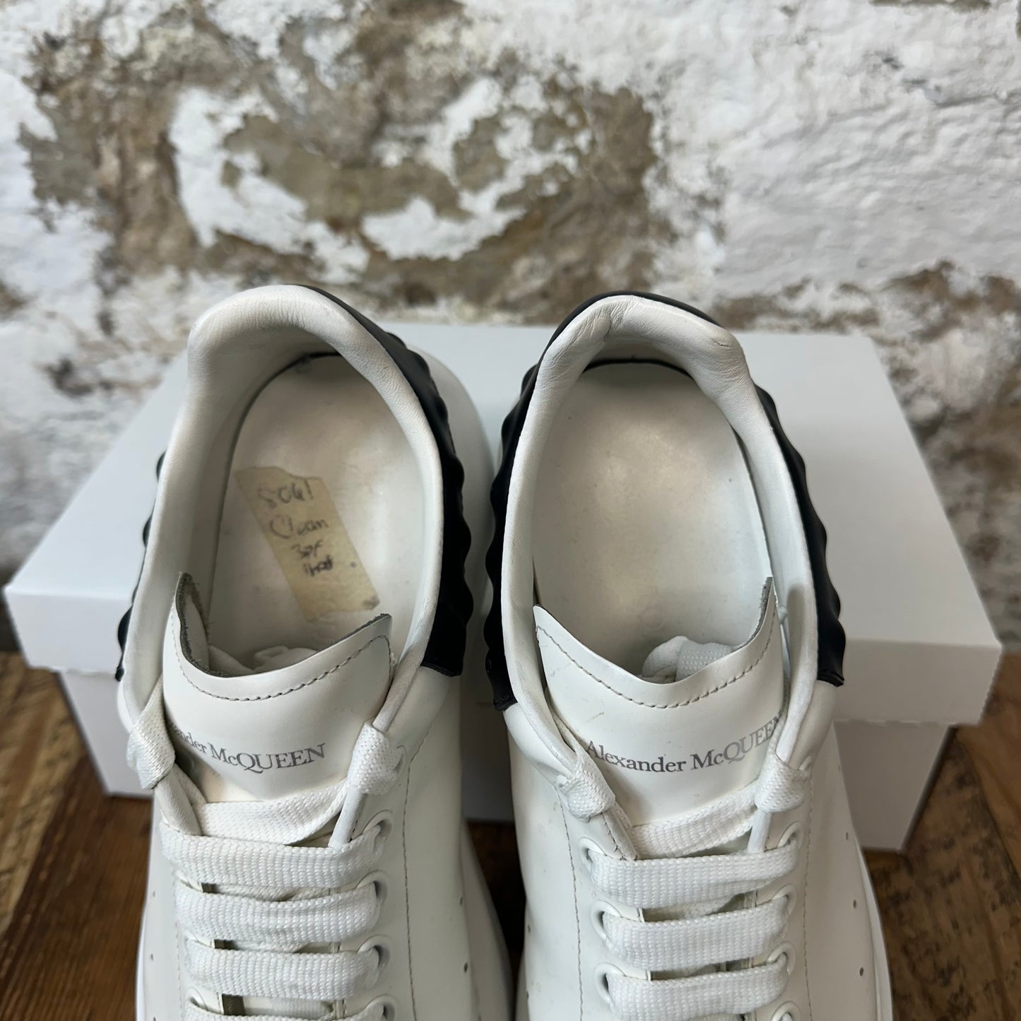 Alexander Mcqueen Black Stud Tab White Sneaker Sz 10 (43) No Box
