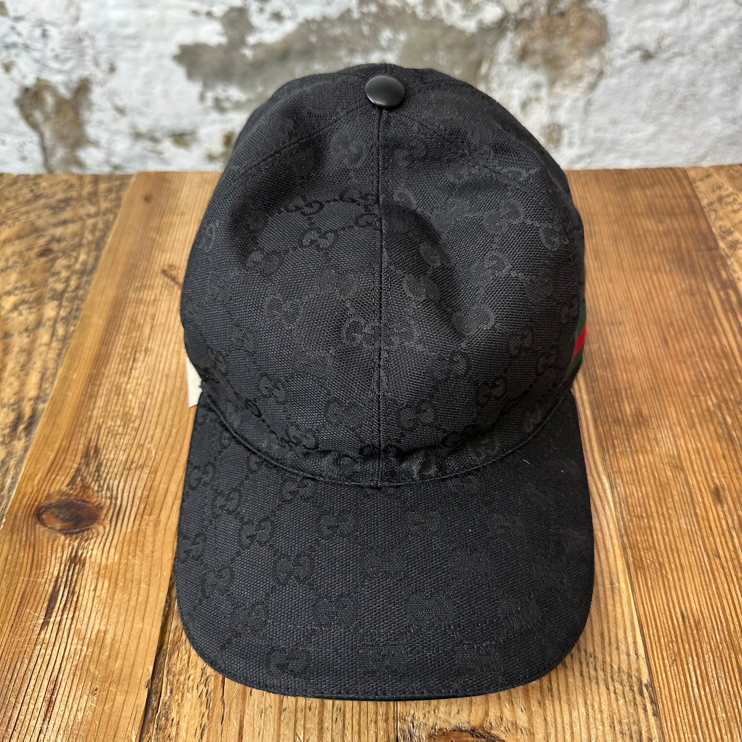 Gucci Black GG Monogram Hat Sz XL
