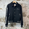 Amiri Cream Bone Wool Varsity Jacket Black Sz M