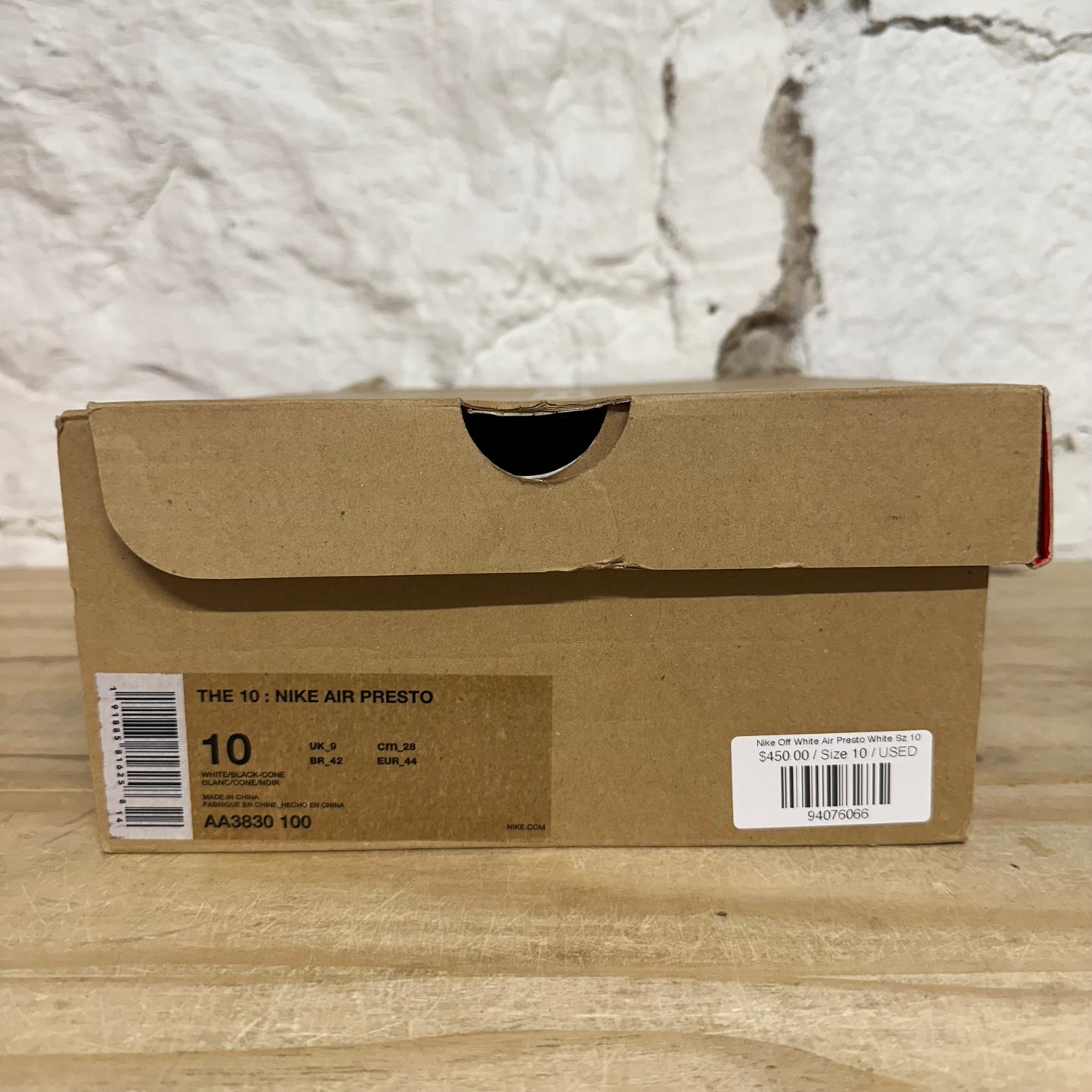 Nike Air Presto Off-White White Sz 10