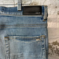 Amiri Purple Suede Spell Blue Denim Jeans Sz 33