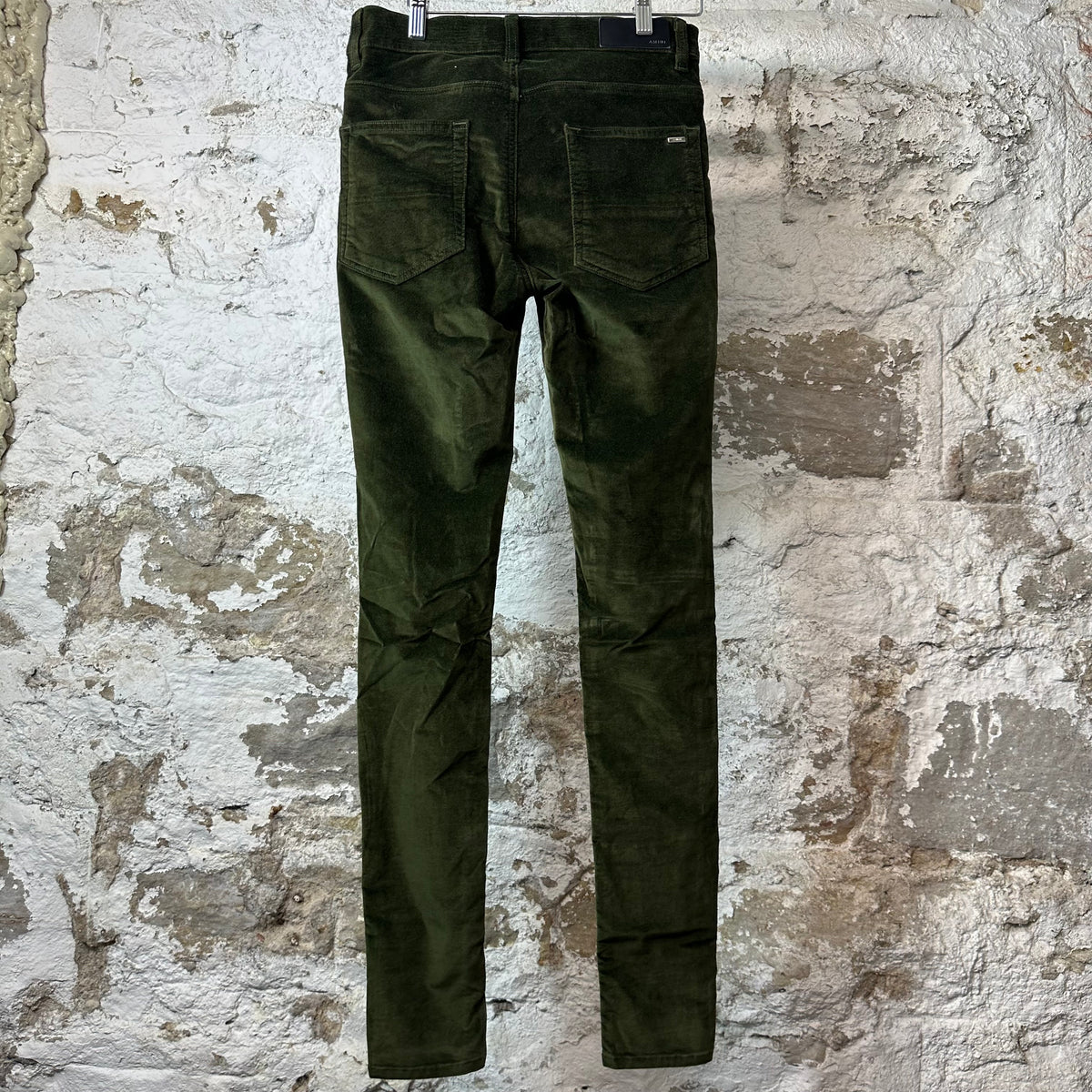 Amiri Plain Green Velour Jeans Sz 30