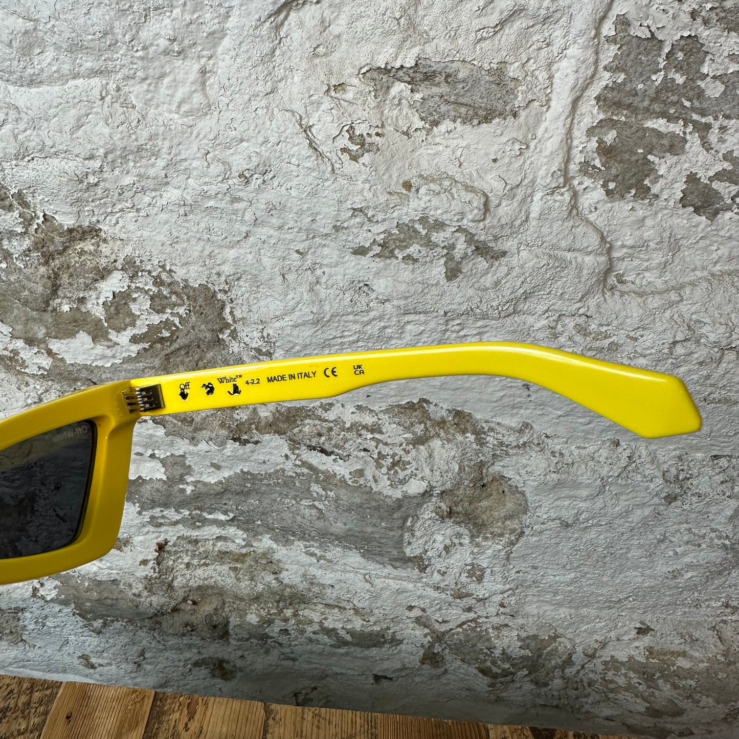 Off White Artemisia Black Yellow Sunglasses W/ Box