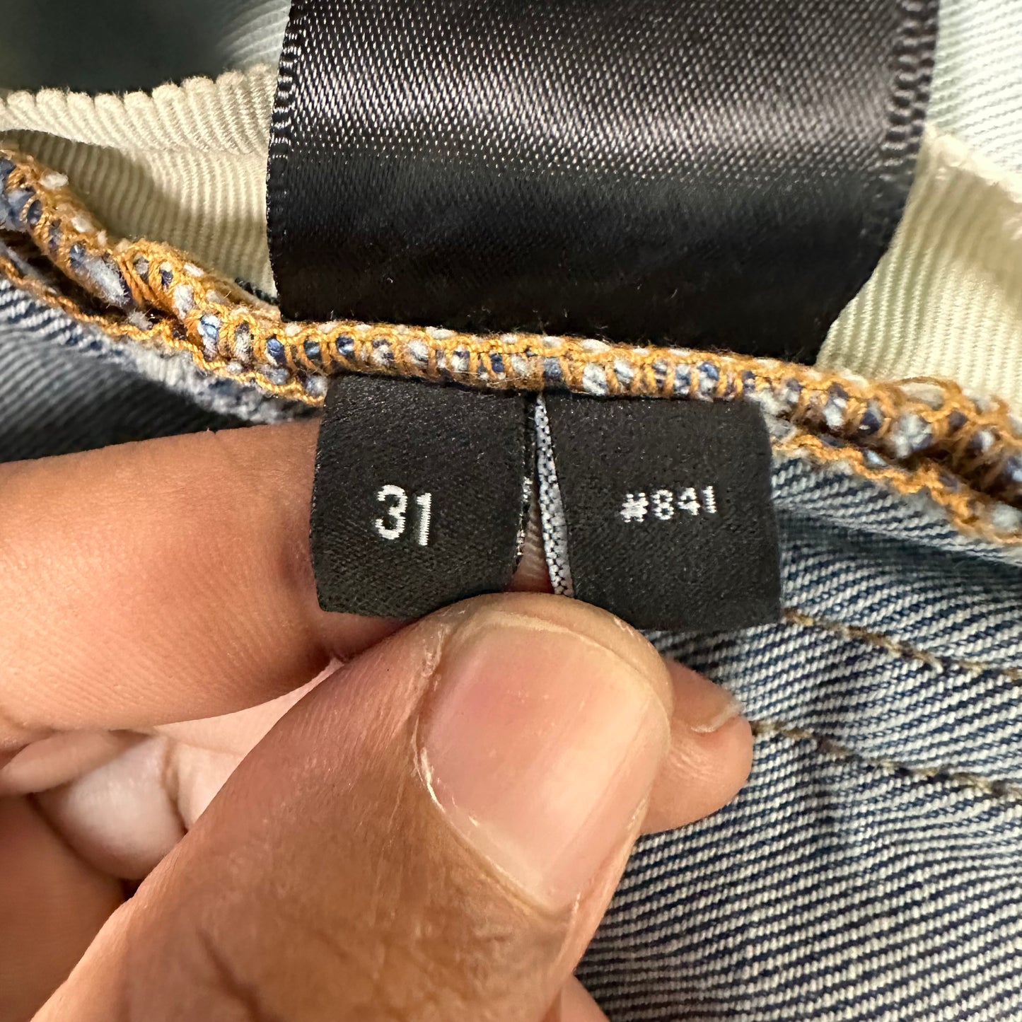 Amiri Orange TGCW Blue Denim Jeans Sz 31
