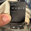 Amiri Knee Rip Dark Blue Denim Jeans Sz 36