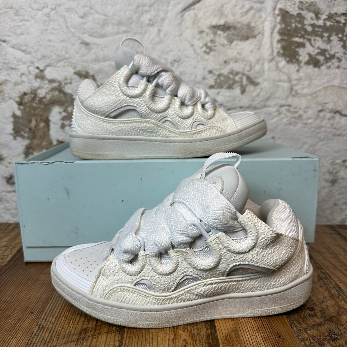 Lanvin Curb White Snakeskin Sneaker Sz 6.5 (39)
