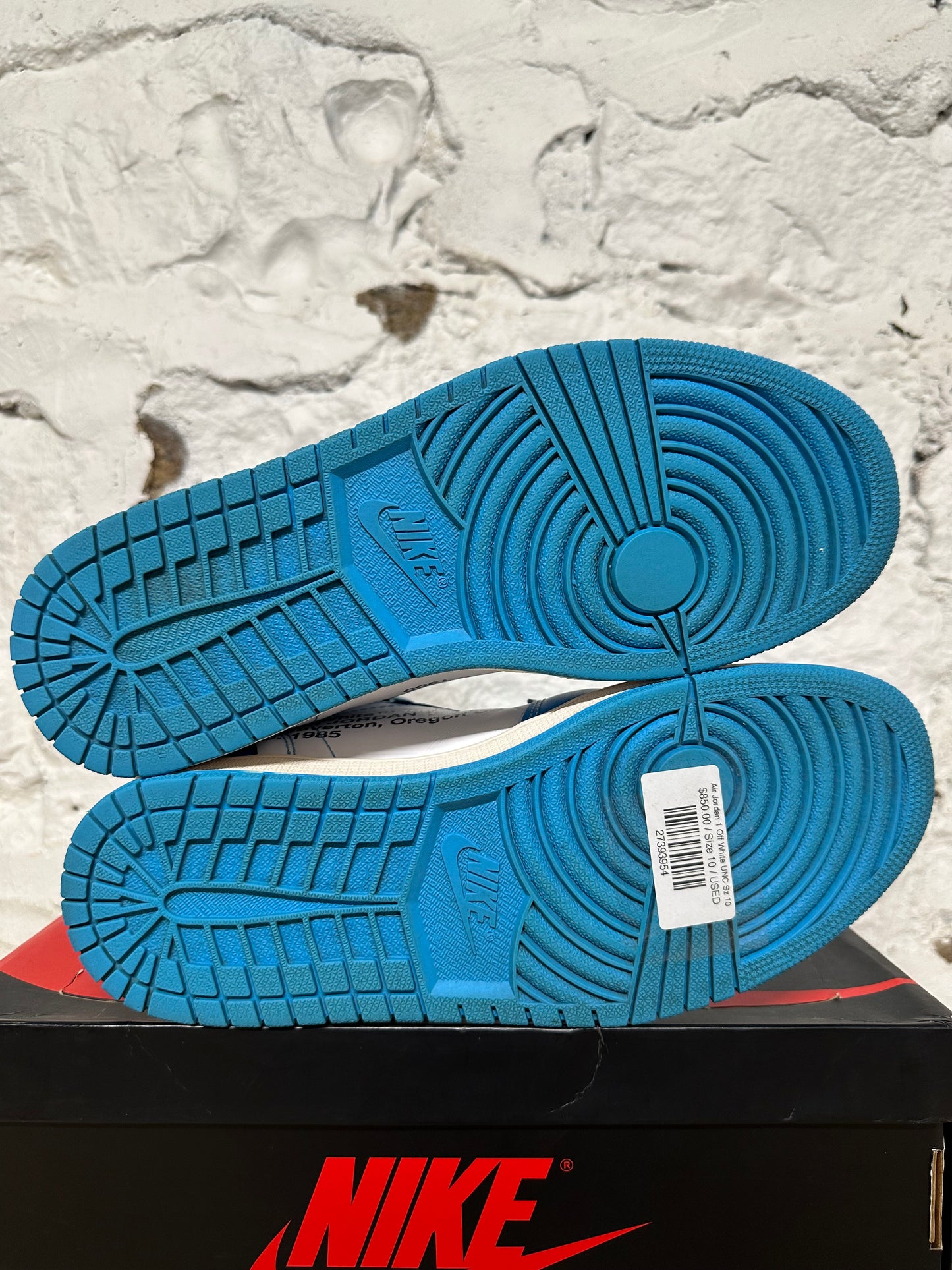 Air Jordan 1 High Off-White University Blue Sz 10