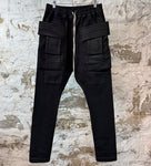 Rick Owens Black Waxed Creatch Pants Sz M