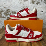 Louis Vuitton Red White Trainer Sz 10.5 (9LV)