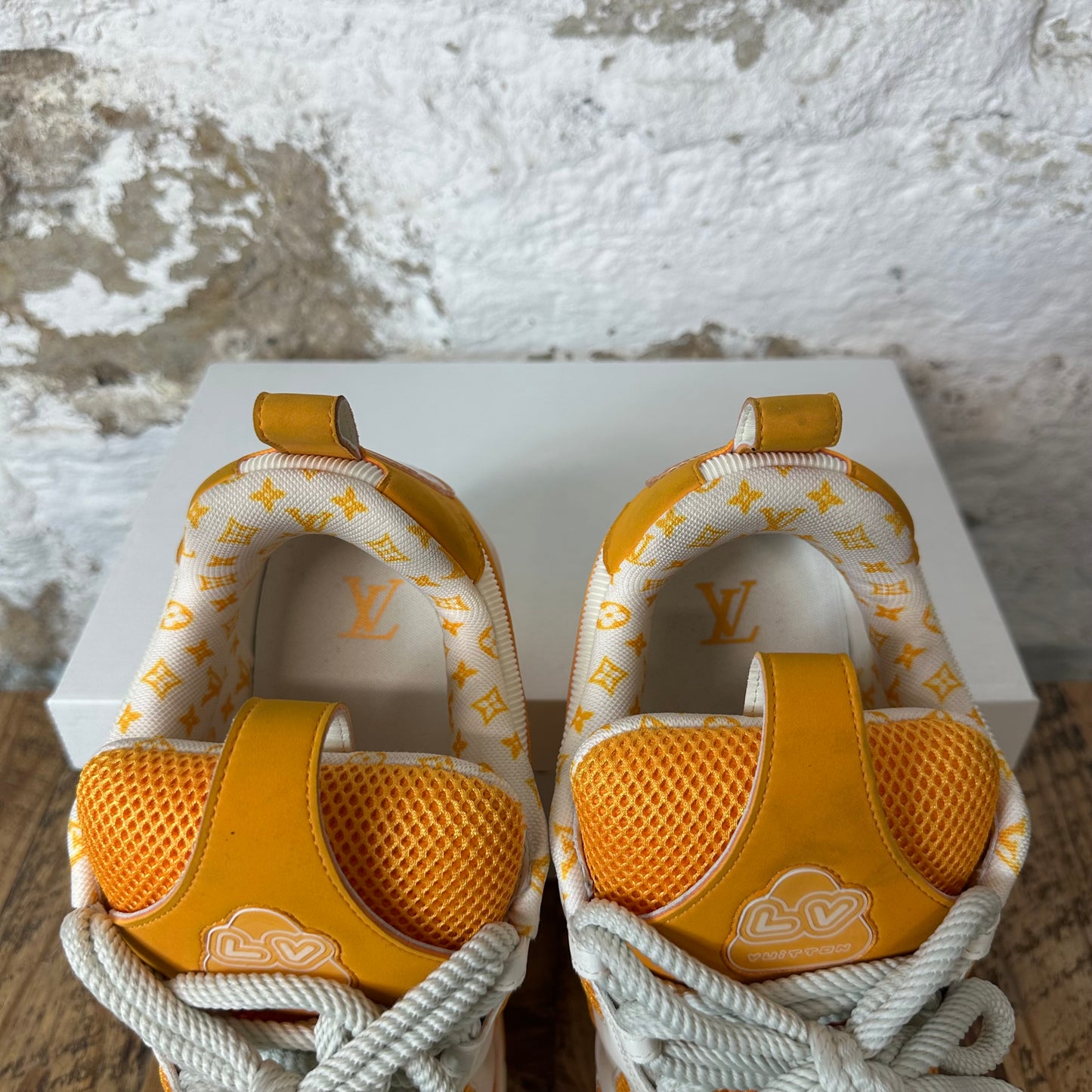 Louis Vuitton Orange Cream Skate Sneaker Sz 10 (8.5LV) No Box