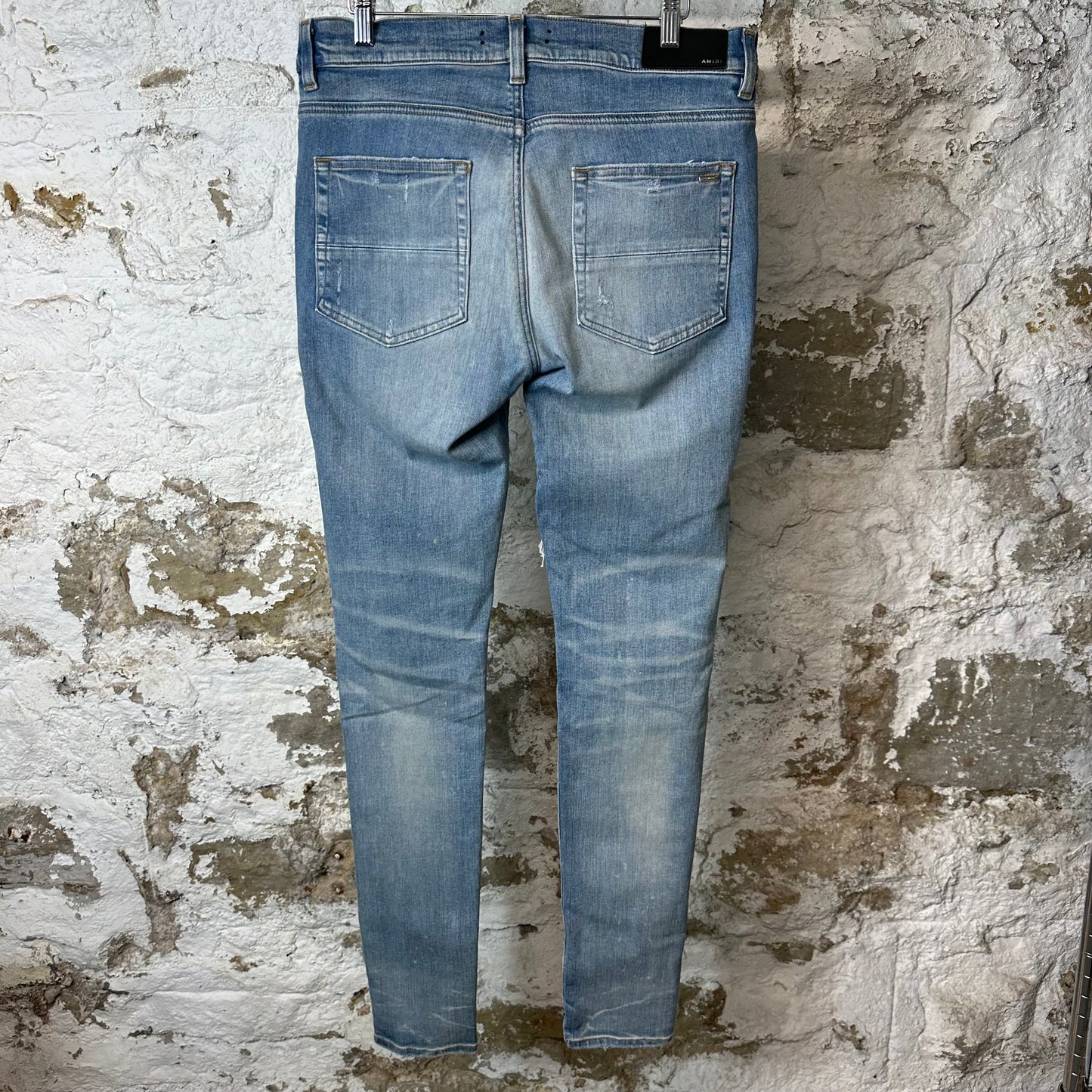 Amiri MX1 Black Multicolor Paisley Blue Denim Jeans Sz 32