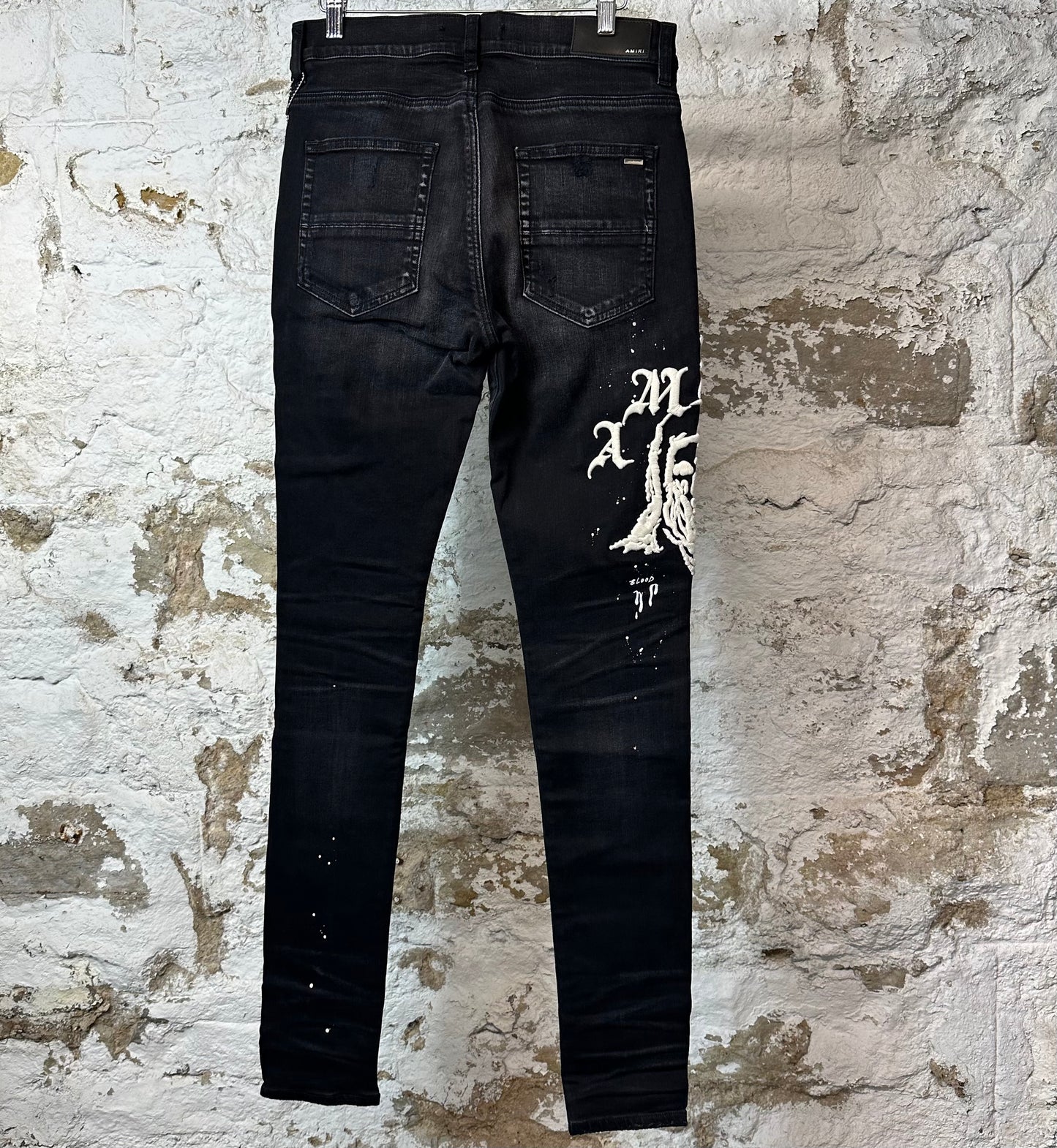 Amiri Reaper Logo Black Denim Jeans
