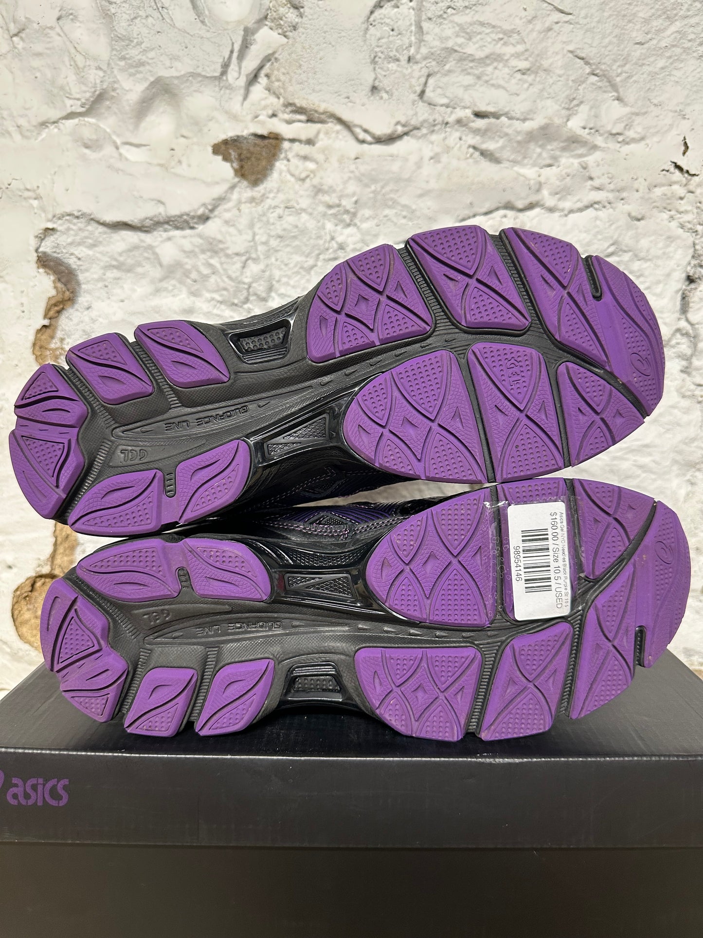 Asics Gel NYC Needles Black Purple Sz 10.5