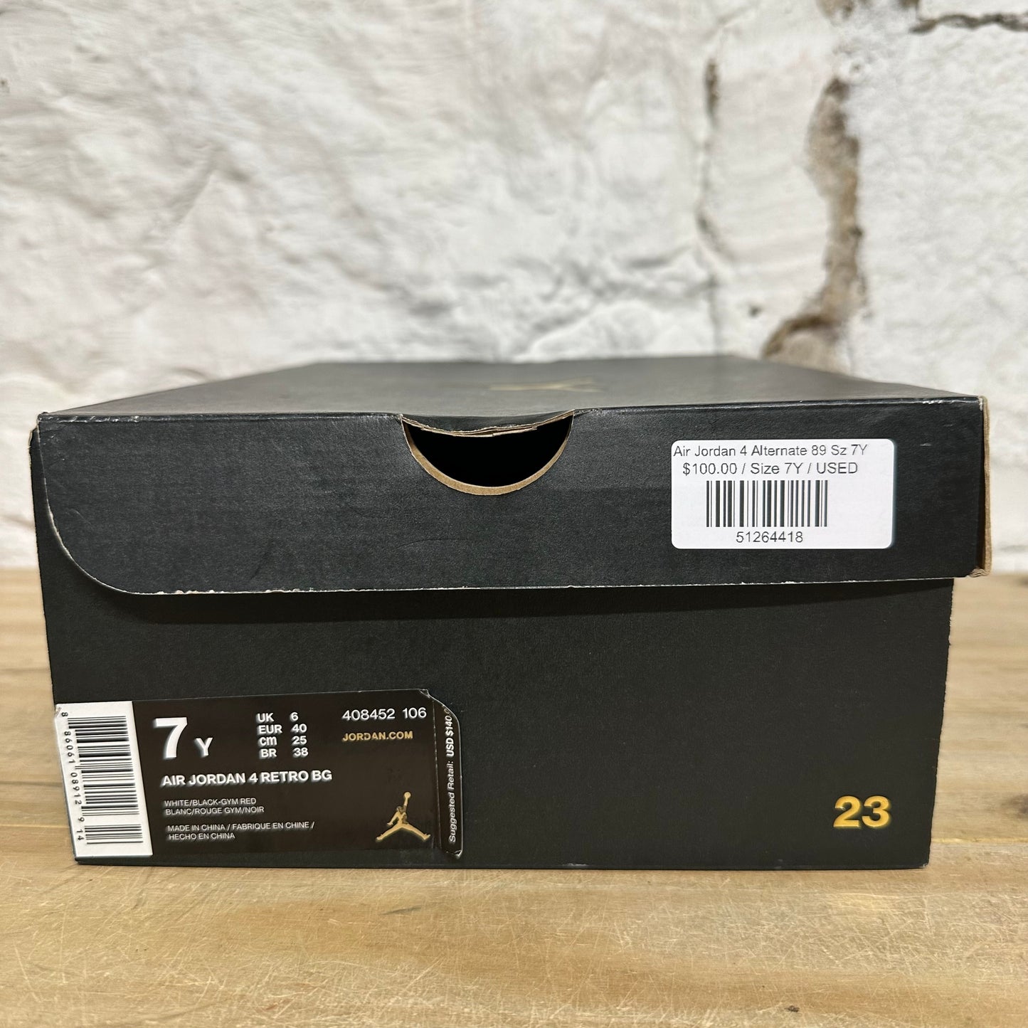 Air Jordan 4 Alternate 89 Sz 7Y