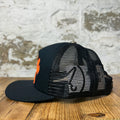 Chrome Hearts St. Barths Orange Cemetery Black Trucker Hat DS