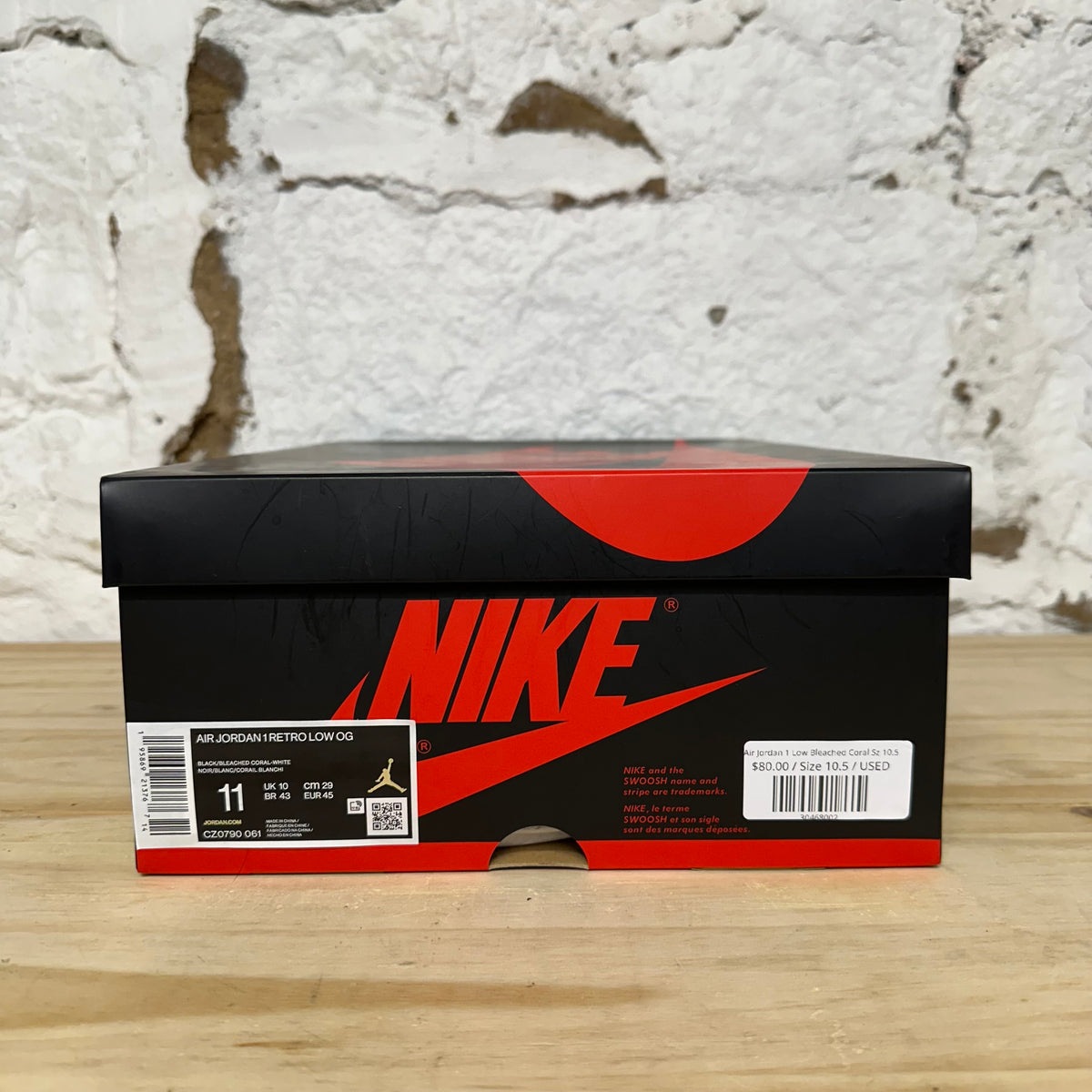 Air Jordan 1 Low Bleached Coral Sz 10.5