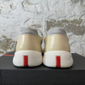 Prada Americas Cup Beige Patent Grey White Sneaker Sz 14