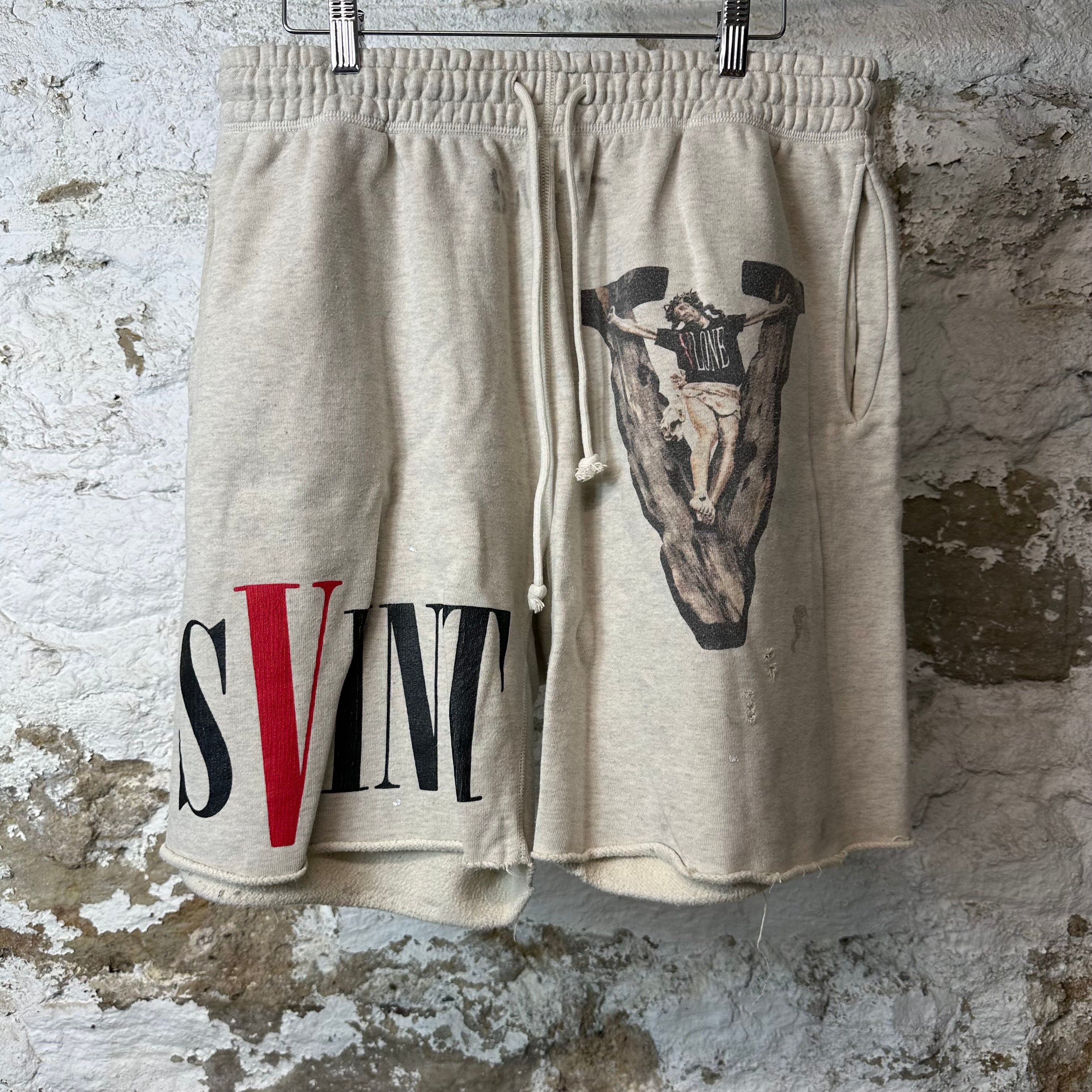Saint Michael Vlone Grey Sweat Shorts Sz M