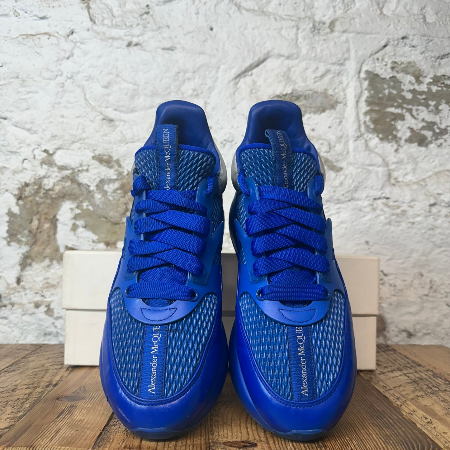 Alexander Mcqueen Bue Silver Nappa Joey Sneaker Sz 10.5 (43.5)