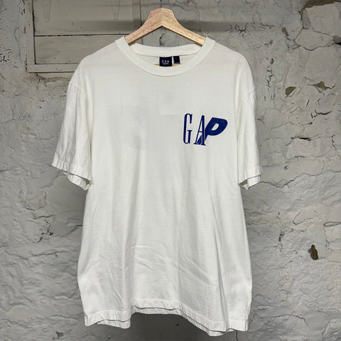 Gap Palace White Blue T-Shirt Sz L