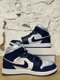 Air Jordan 1 Mid Football Grey Midnight Navy Sz 8.5 (10W)