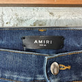 Amiri MX1 Orange Suede Dark Blue Denim Jeans Sz 40