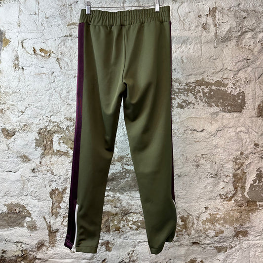 Palm Angels Maroon Stripe Olive Track Pants Sz S