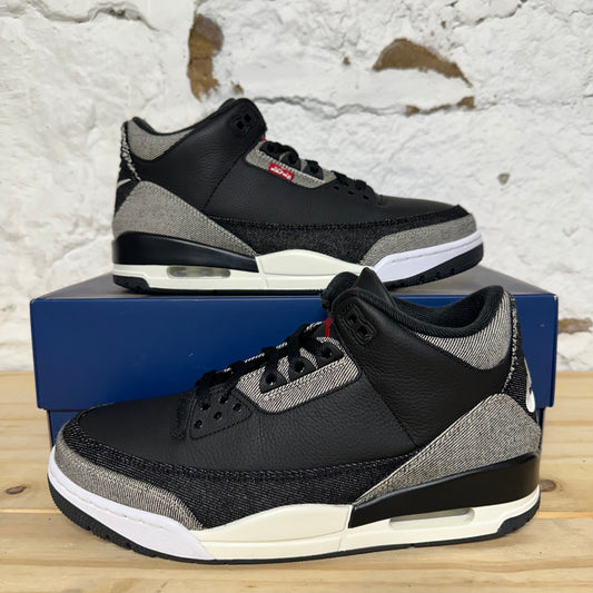 Air Jordan 3 Levi's Black Sz 9