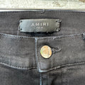 Amiri Knee Hole Plain Black Denim Jeans Sz 34