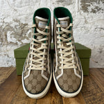Gucci Tennis 1977 Brown Monogram High Sneaker Sz 13
