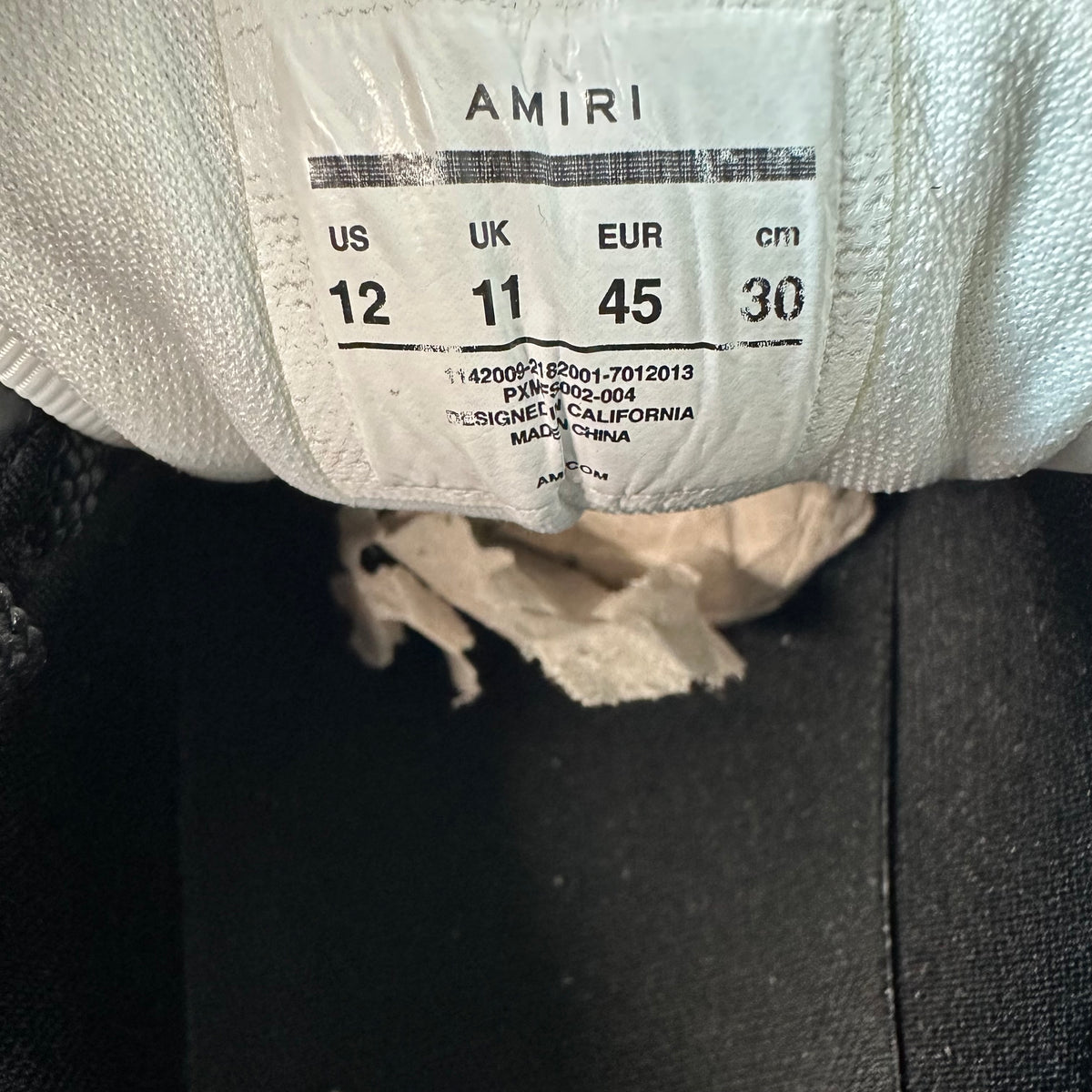 Amiri White Skeleton Black White Sneaker Sz 12 (45)