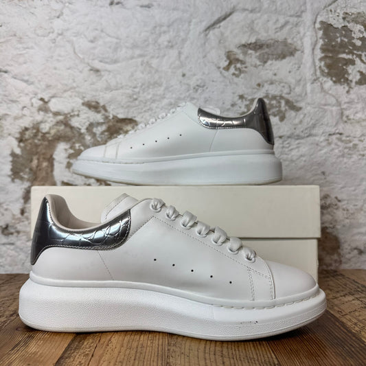 Alexander Mcqueen Silver Croc Tab White Sneaker Sz 8.5 (41.5)