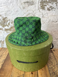 Gucci Green Monogram Bucket Hat W/ Box