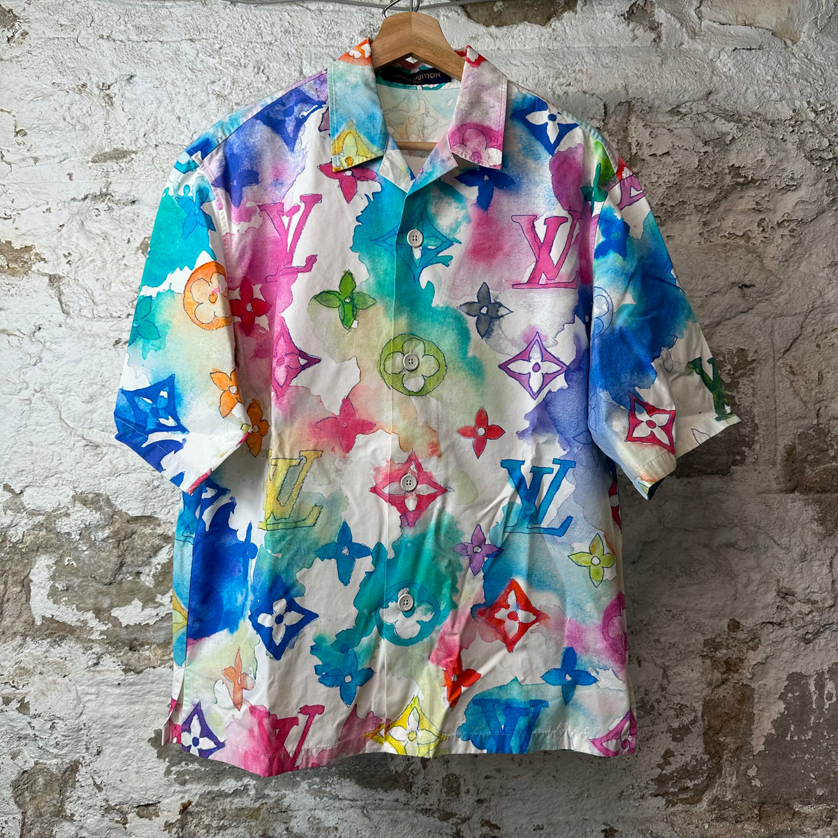 Louis Vuitton Watercolor Monogram Button Up Shirt Sz S