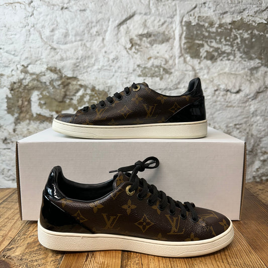 Louis Vuitton Brown Black Patent Frontrow Sneaker Sz 5.5 (37.5)