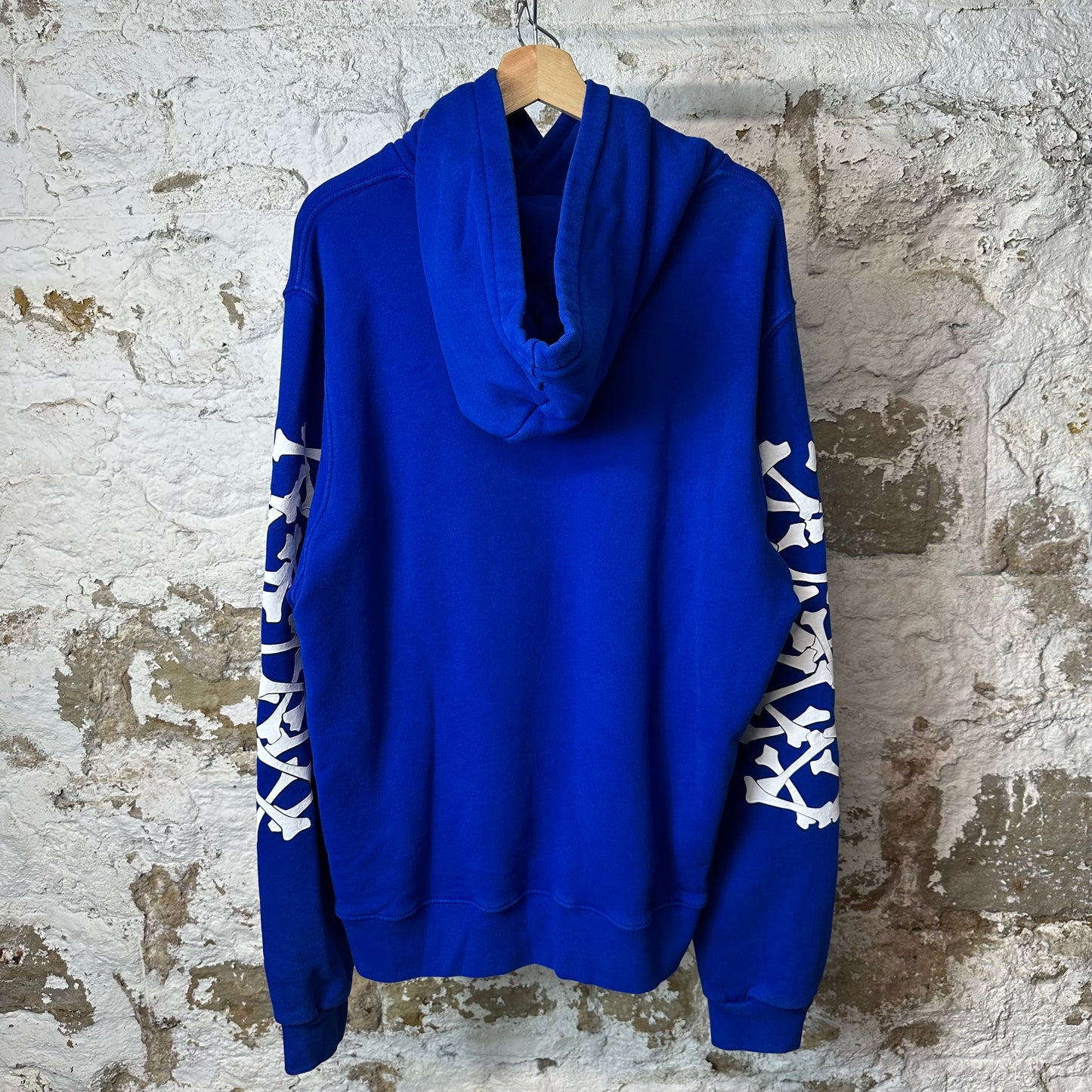 Amiri White Bone Stagger Hoodie Blue Sz L