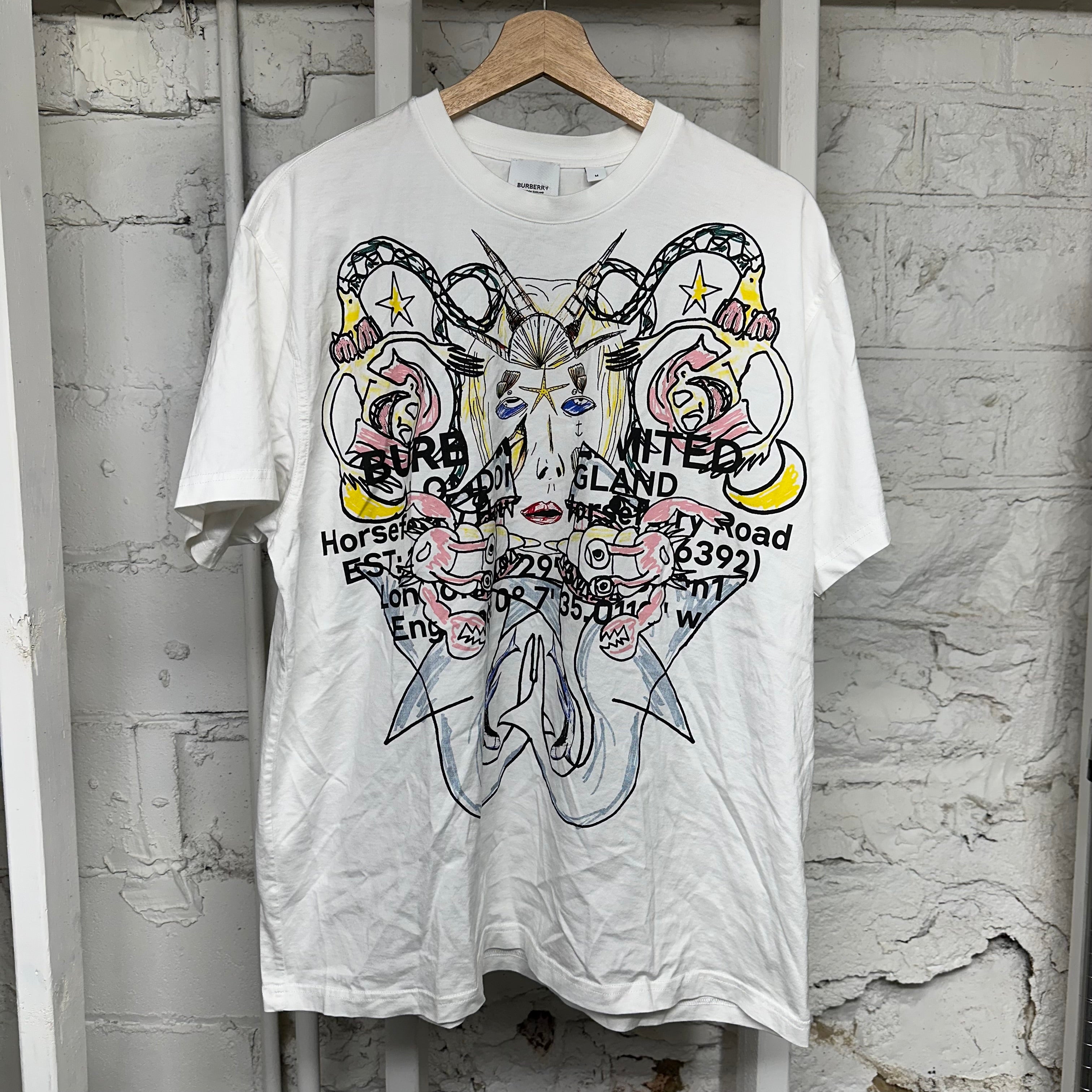Burberry Horseferry White T-Shirt Sz M