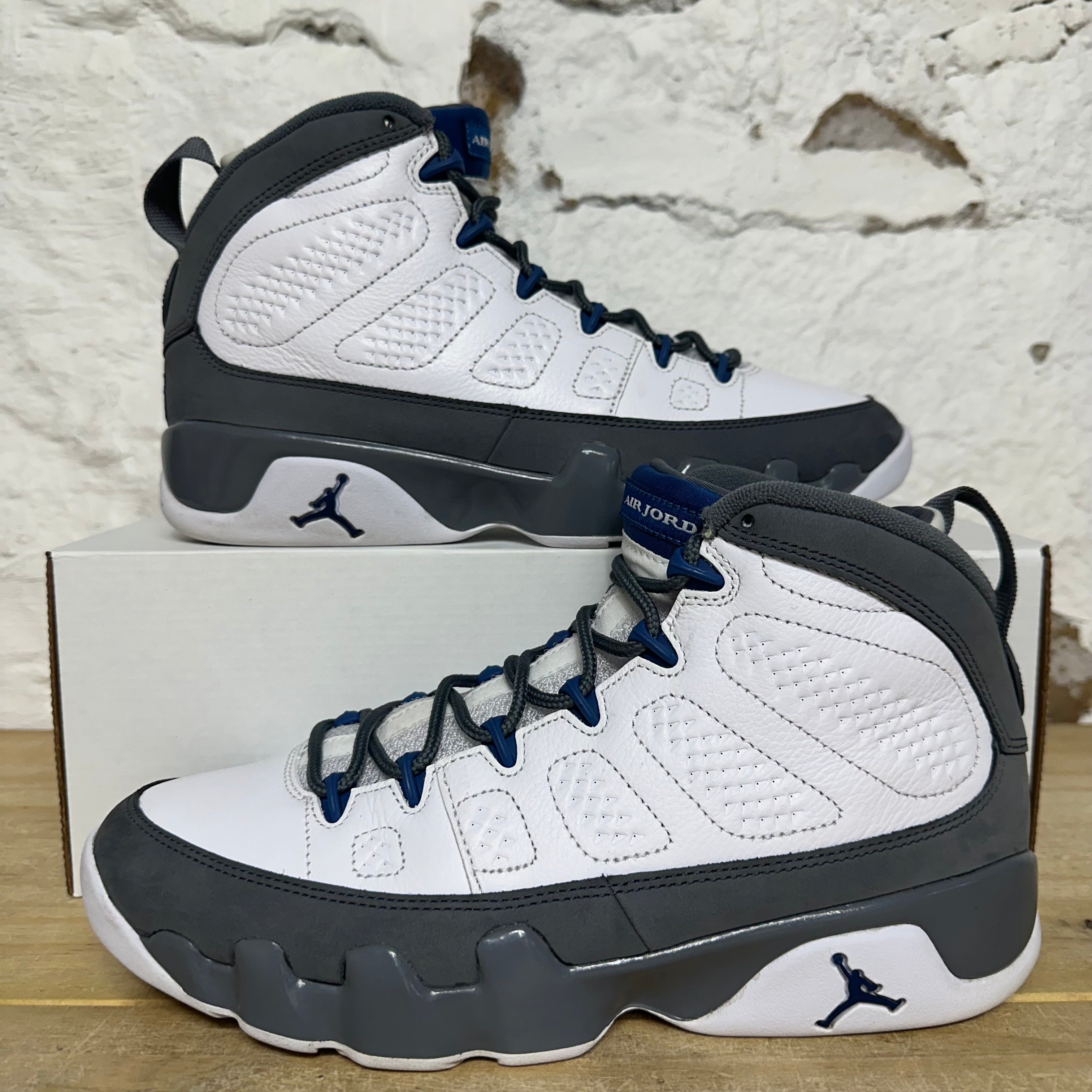 Air Jordan 9 Flint Grey French Blue Sz 9