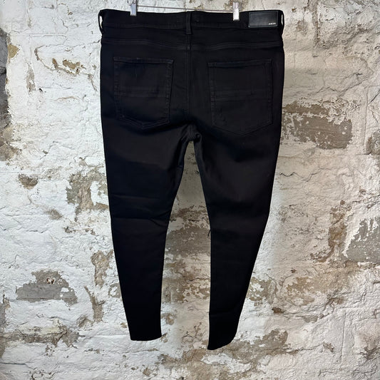 Amiri MX1 Green Suede Black Denim Jeans Sz 38 (Tailored)