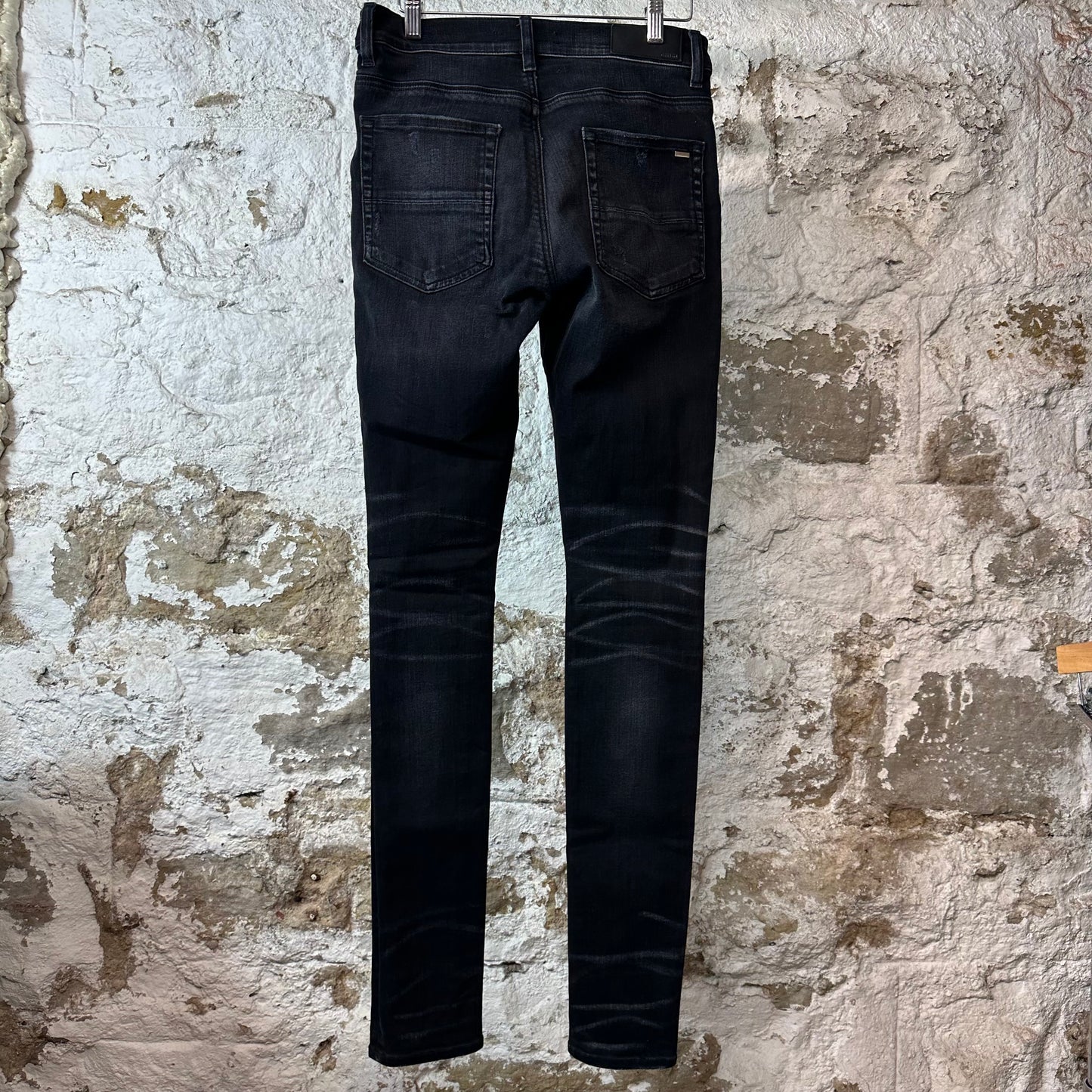 Amiri Knee Rip Faded Black Denim Jeans Sz 29