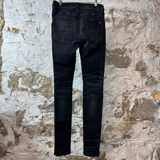 Amiri Knee Rip Faded Black Denim Jeans Sz 29