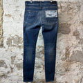 Amiri Paisley Patches Dark Blue Denim Jeans Sz 34
