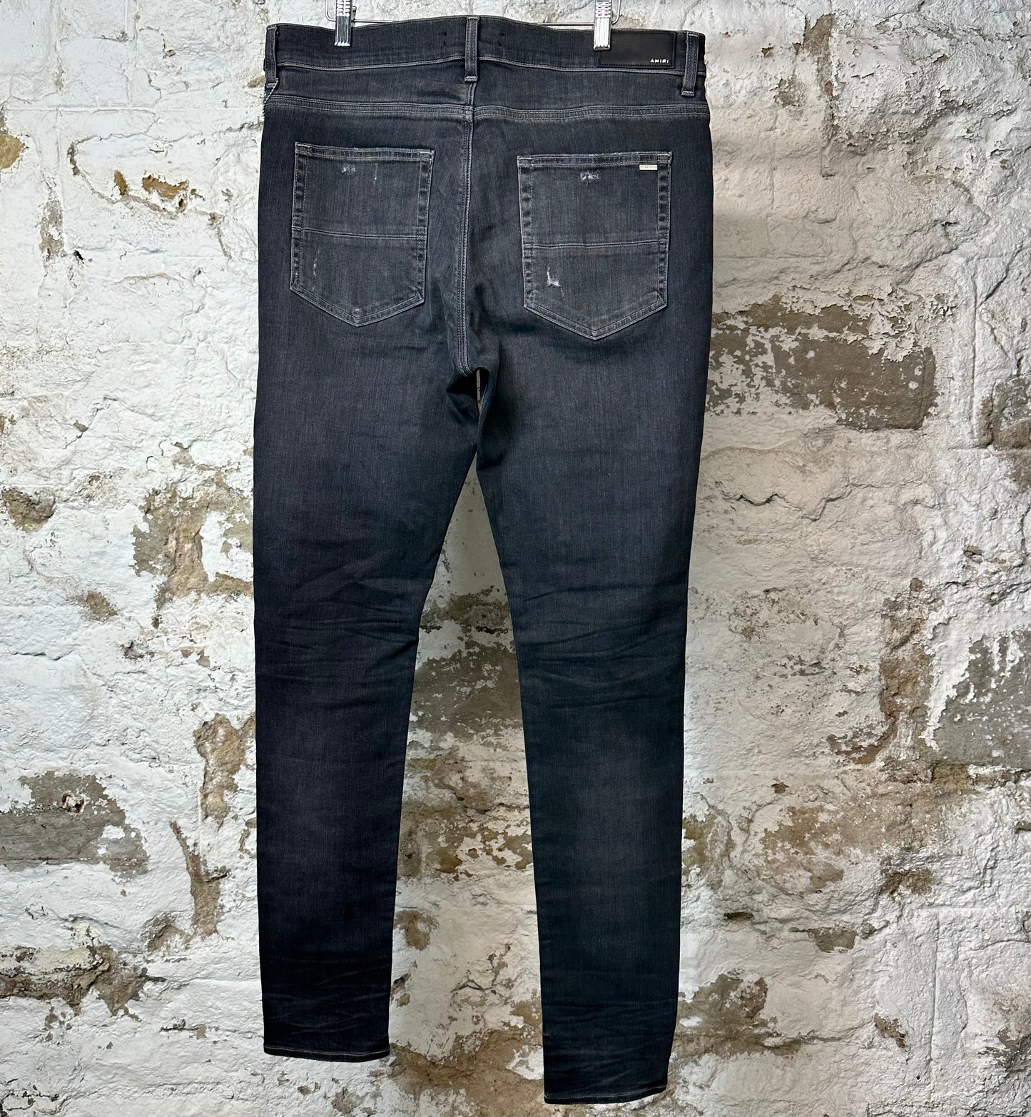 Amiri MX1 Black Paisley Grey Denim Jeans Sz 36