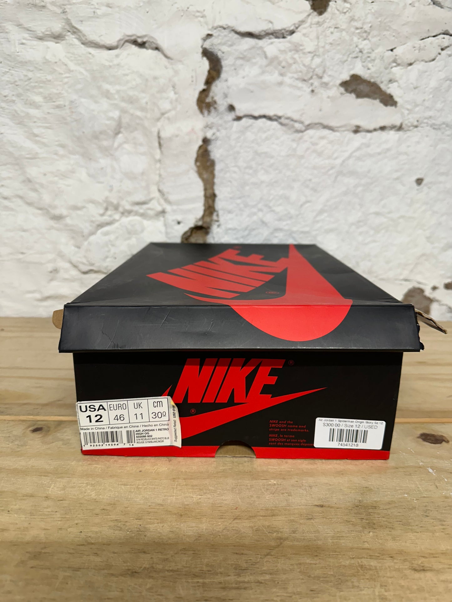 Air Jordan 1 High Spiderman Origin Story Sz 12