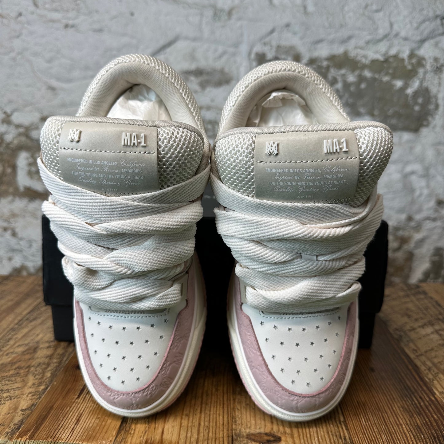 Amiri MA-1 Pink Paisley White Cream Sneaker Sz 7 (40)