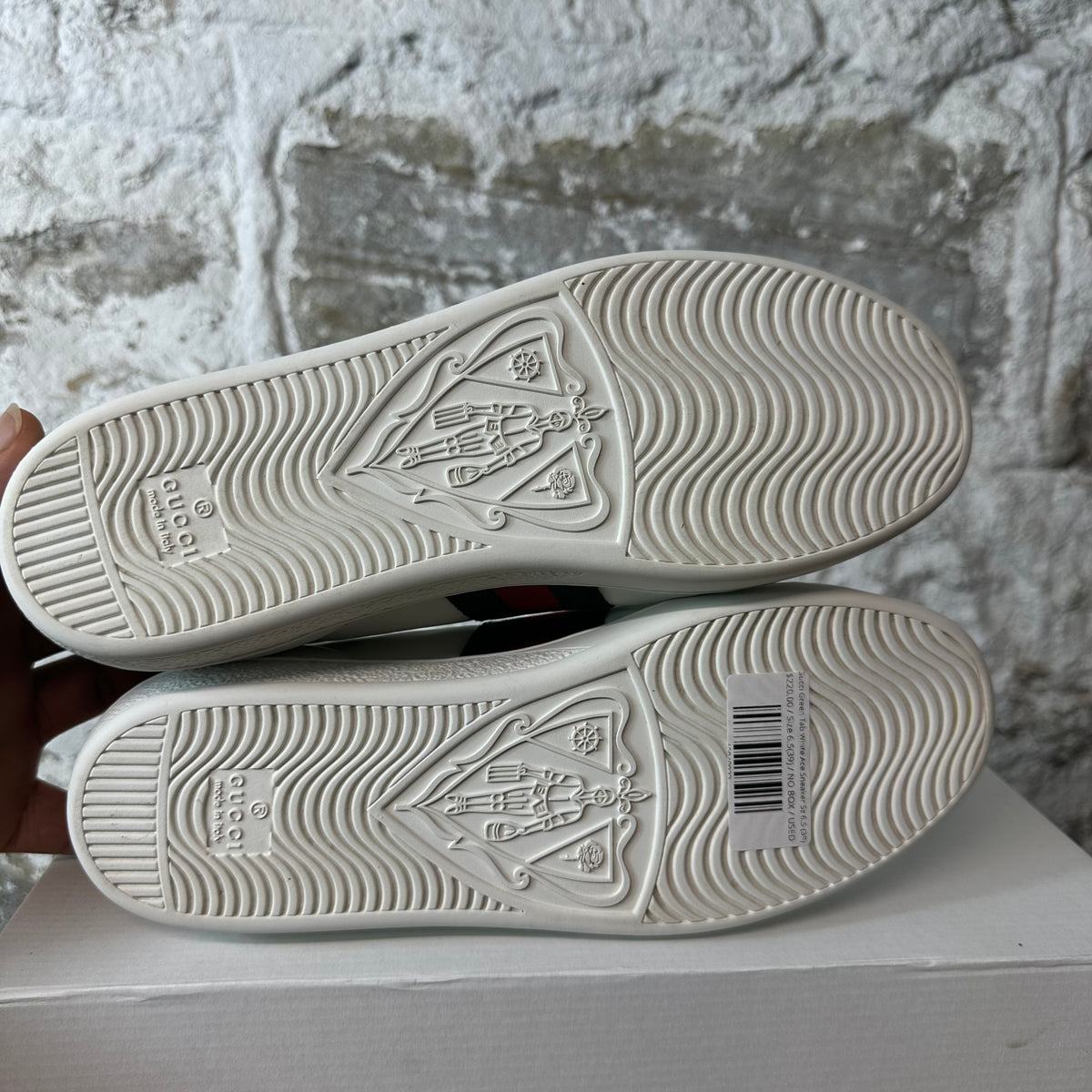 Gucci Green Tab White Ace Sneaker Sz 6.5 (39)