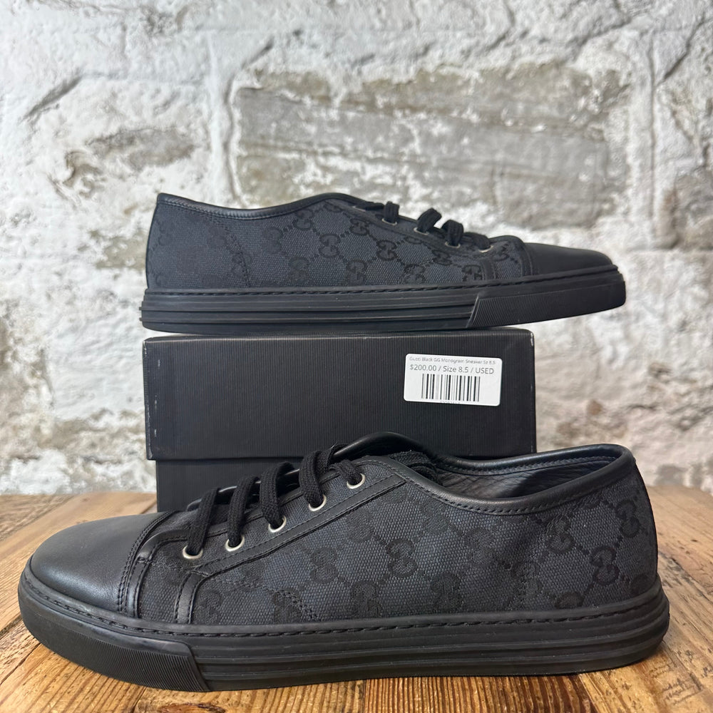 Gucci Black GG Monogram Sneaker Sz 8.5