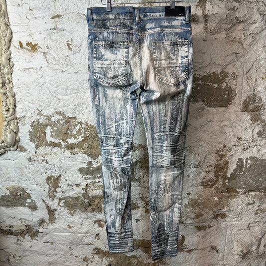 Amiri Wes Lang Sketch Blue Denim Jeans Sz 31
